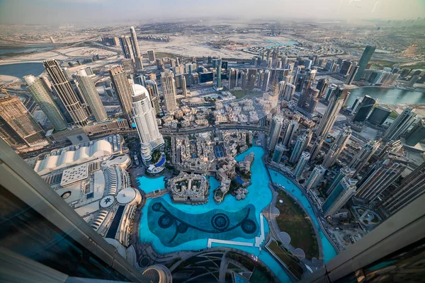 Városkép Dubai Kilátás Downtown Tetején Burj Khalifa — Stock Fotó