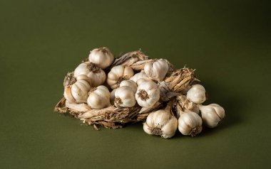 Zeytin zemininde mis kokulu sarımsak çelengi var. Tarım ve tarım