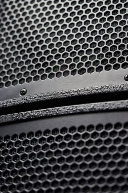 Üst düzey hoparlörler. Müzik stüdyosu hoparlörleri. Ses kayıt stüdyosu için ses sistemi. Profesyonel hoparlör kutusu. Ev sineması için ses ekipmanı. Elektronik müzik konsepti.