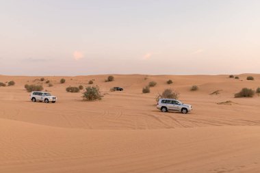 11 Kasım 2021, BAE, Dubai: Dubai veya Abu Dabi 'deki kum tepeleri boyunca çöl Safari' si - turistler için geleneksel eğlence 