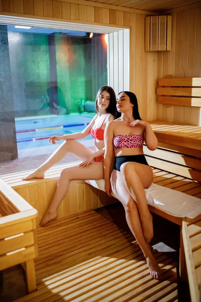 Beauty Spa Healthy Lifestyle Concept Beautiful Young Girls Relaxing Luxury — ストック写真