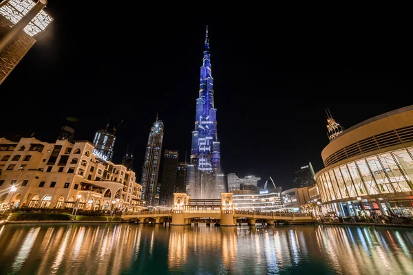 Dubai Egyesült Arab Emírségek November 2021 Burj Khalifa Éjszaka Legmagasabb — Stock Fotó