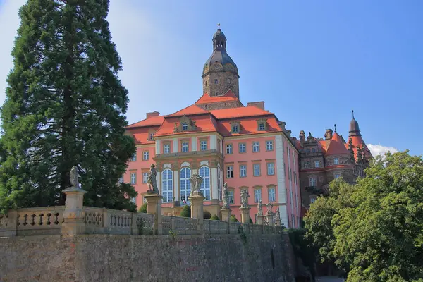 Ksiaz Hrad Nachází Podhůří Wabrzych Polsko Postavený Století Součástí Krajinného — Stock fotografie