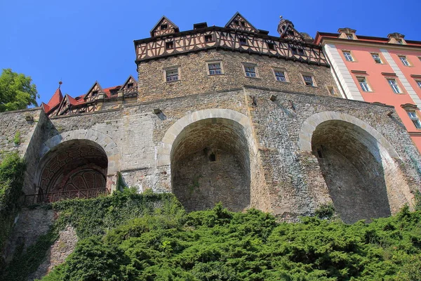 Castillo Ksiaz Situado Las Estribaciones Wabrzych Polonia Construido Siglo Xiii — Foto de Stock