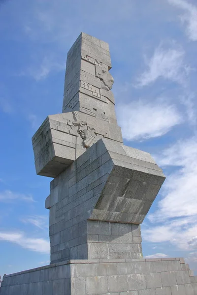 Het Monument Voor Verdedigers Van Kust Het Schiereiland Westerplatte Meter — Stockfoto