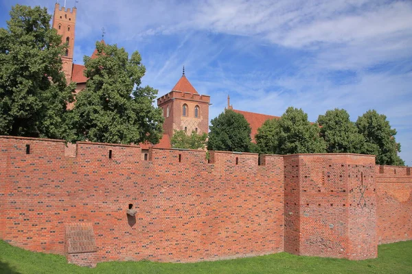 Gotický Hrad Malborku Polsko Postavený Teutonským Řádem Sídlo Velkých Mistrů — Stock fotografie