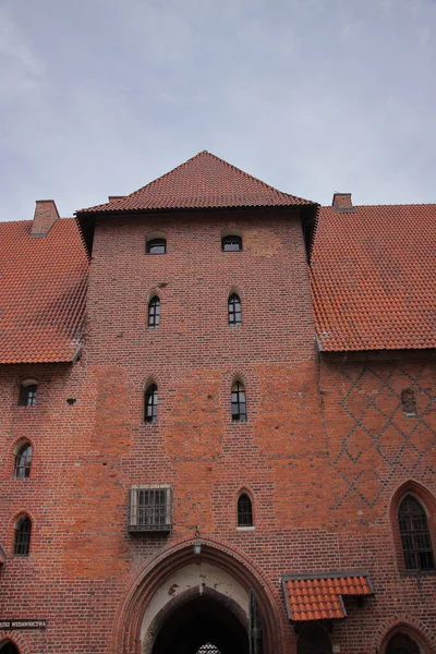 Готичний Замок Мальборку Польща Побудований Тевтонським Орденом Резиденція Великих Майстрів — стокове фото