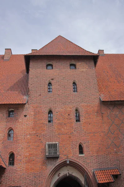 Gotický Hrad Malborku Polsko Postavený Teutonským Řádem Sídlo Velkých Mistrů — Stock fotografie