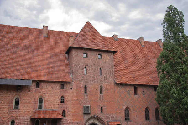 Gotický Hrad Malborku Polsko Postavený Teutonským Řádem Sídlo Velkých Mistrů — Stock fotografie