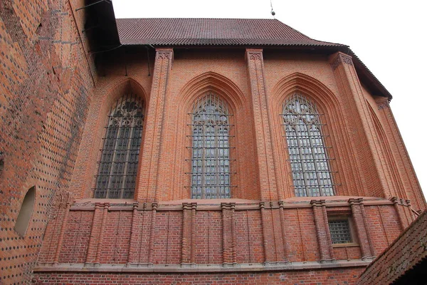 Castillo Gótico Malbork Polonia Construido Por Orden Teutónica Sede Los — Foto de Stock