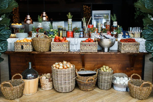 Variety Fruits Vegetables Baskets — Foto Stock