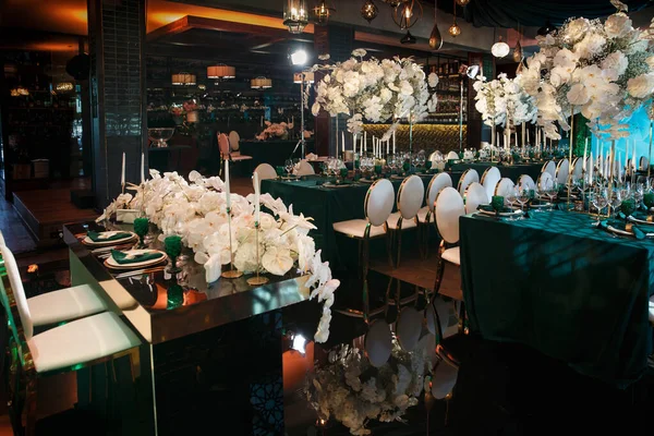 Τραπέζι Που Για Γάμο Άλλο Κέτερινγκ Δείπνο Εκδήλωση — Φωτογραφία Αρχείου