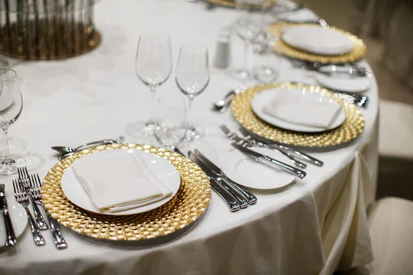 Conjunto Mesa Para Boda Otra Cena Evento Abastecido — Foto de Stock