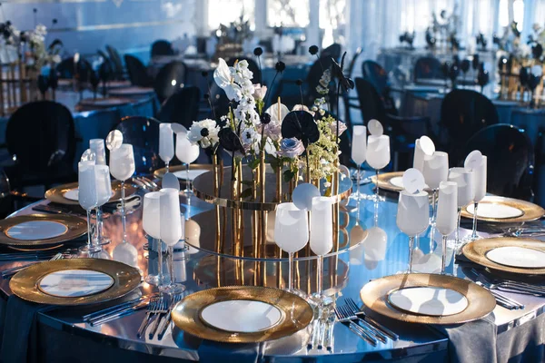 Conjunto Mesa Para Boda Otra Cena Evento Abastecido — Foto de Stock