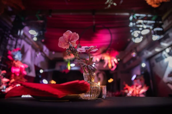 Bouquet Flowers Vase Wedding Table — стоковое фото