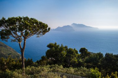 Dağlardan adanın güzel manzarası.