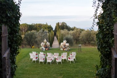 Zeytin bahçesinde açık havada düğün..