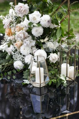 Çiçek düğün töreninde, yakın çekim.