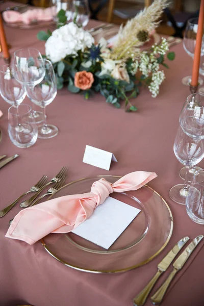 Table Set Wedding Another Catered Event Dinner — Stock Photo, Image