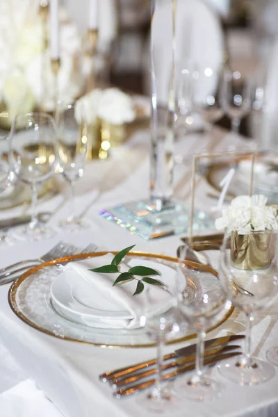 Conjunto Mesa Para Boda Otra Cena Evento Abastecido — Foto de Stock