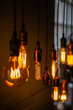 Farklı şekillerde edison lambaları..