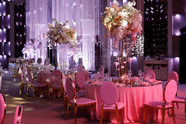 Decorated Served Tables Wedding Party Other Formal Dinner — 스톡 사진