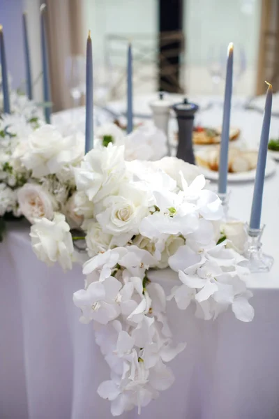 Bouquet Flowers Vase Wedding Table — Stock Photo, Image