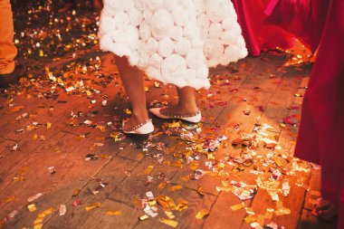 Bride are dancing at the wedding party.