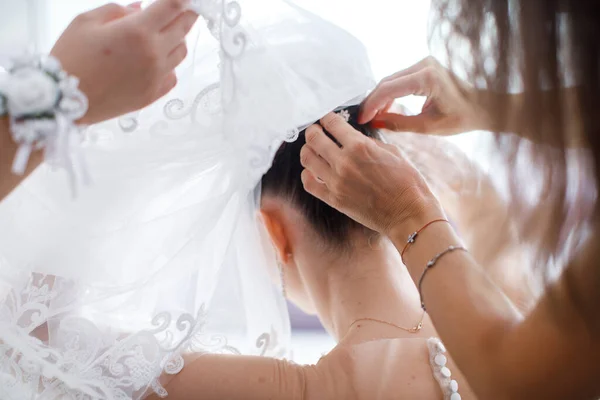 Bride Morning Wedding Preparations — Zdjęcie stockowe