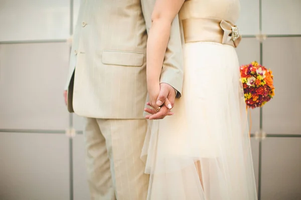Bride Groom Hold Hands Ceremony Stock Image