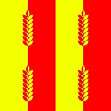 Kırmızı sarı arka plan ve desenli buğday, arpa ya da çavdar. Vektörsüz düzenlenebilir şablon. Clipart ve illüstrasyon.