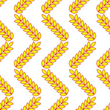Buğday, arpa ya da çavdar rengi sarı kulaklı arka plan ve desenler. Beyaz arkaplanda düzenlenebilir düzenlenebilir şablon yok. 