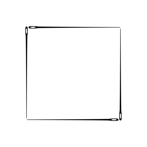 Ein Quadratischer Rahmen Aus Dünnen Nähnadeln Vektorillustration Und Cliparts — Stockvektor
