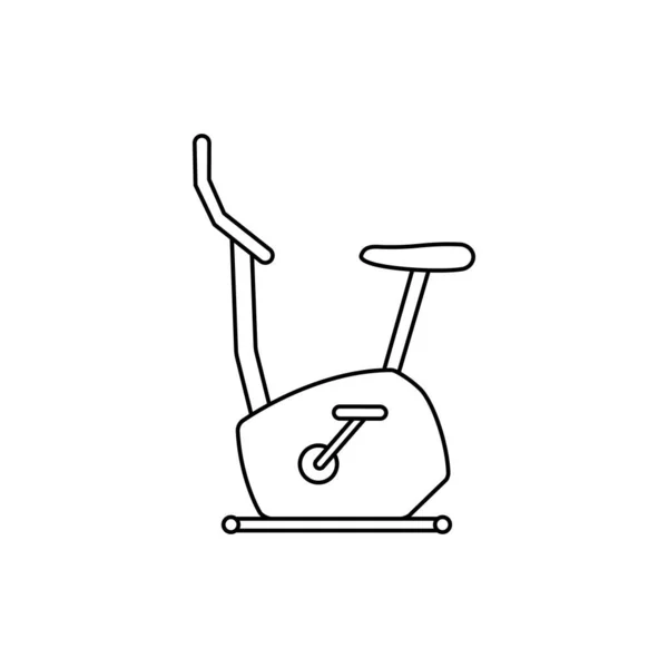 Icône Fixe Ligne Vélo Sport Équipement Signe Vélo Exercice Illustration — Image vectorielle