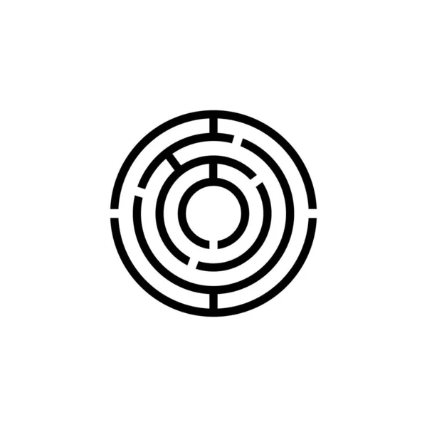 Kleines Einfaches Rundes Labyrinth Mit Symbol Und Logo Rundes Labyrinth — Stockvektor