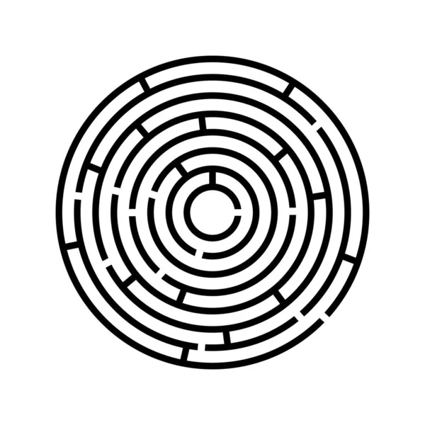 Ein Leeres Leeres Labyrinth Mit Kreisförmiger Form Rundes Labyrinth Vektorbearbeitbare — Stockvektor