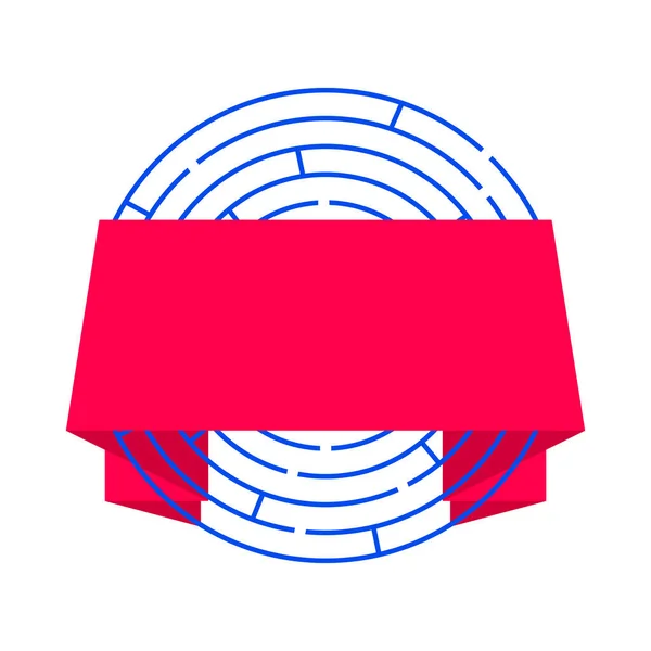 Fita Banner Labirinto Com Forma Circular Labirinto Redondo Modelo Editável —  Vetores de Stock