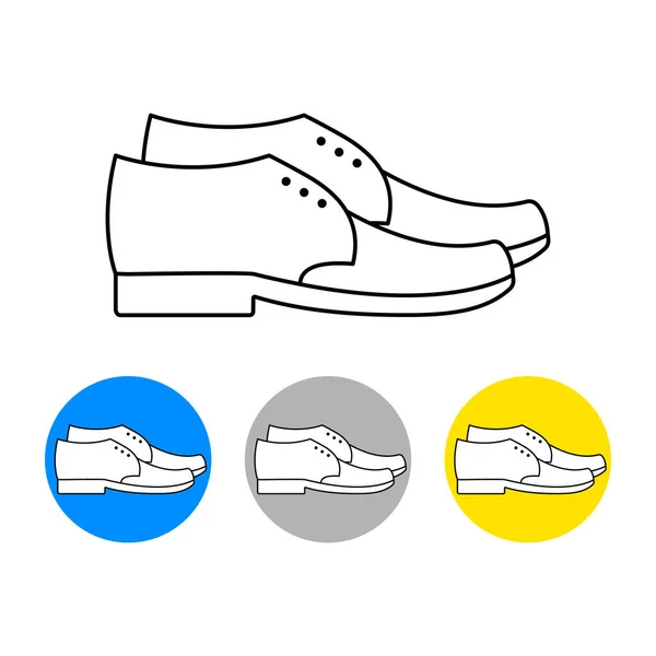 Erkek Ayakkabısı Erkek Çizmesi Yuvarlak Küçük Simgelerle Basit Bir Çizgi — Stok Vektör