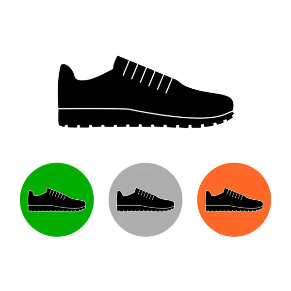Spor Ayakkabıları Çizgisel Anahat Basit Simge Spor Ayakkabılı Yuvarlak Simgeler — Stok Vektör