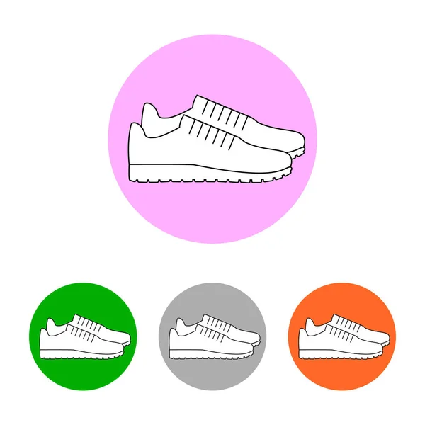 Çift Ayakkabı Ikonu Basit Web Sitesi Ögeleri Spor Ayakkabılı Yuvarlak — Stok Vektör