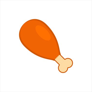 Tavuk budu ve but budu vektör renkli simge. Beyaz arkaplanda izole edilmiş klipsiyon ve illüstrasyon.