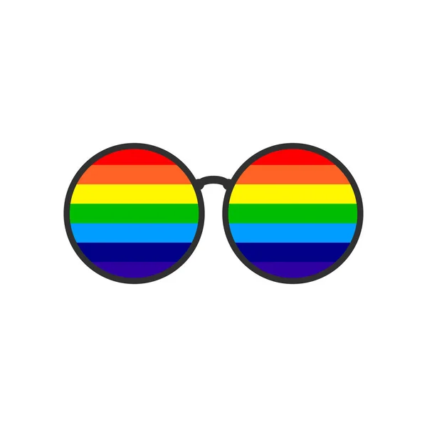 Gafas Con Arco Iris Interior Lentes Redondas Clipart Vectorial Aislado — Archivo Imágenes Vectoriales