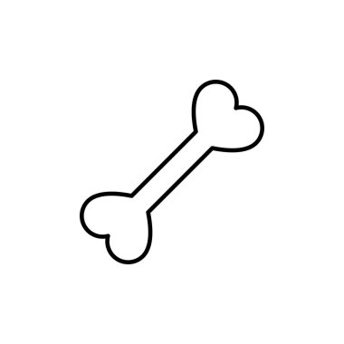 Kemik çizgisi simgesi. Doğrusal ana hat vektör kümesi. İzole bir illüstrasyon ve beyaz arka plan. Hayvanların, köpeklerin, sağlığın, vitaminlerin ve diğer kullanımların tasarımı için elementler. 