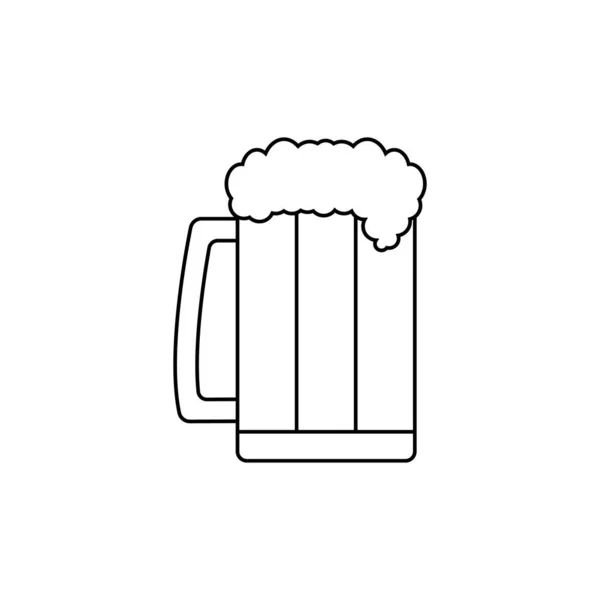 Μπύρα Κούπα Μπύρας Επεξεργάσιμο Απομονωμένο Γραμμικό Διανυσματικό Εικονογράφηση Εικονίδιο Και — Διανυσματικό Αρχείο