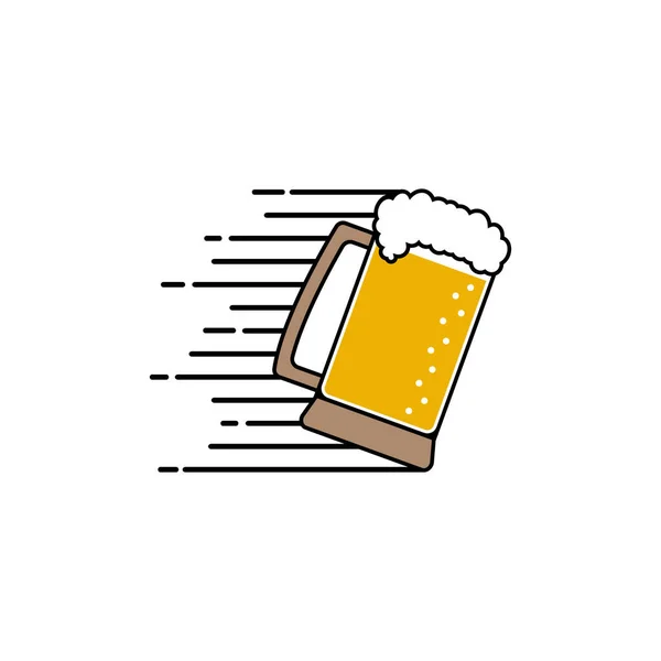 Εικονίδιο Παράδοσης Μπύρας Beer Stein Και Σύμβολο Ταχύτητας Ποτήρι Μπύρας — Διανυσματικό Αρχείο