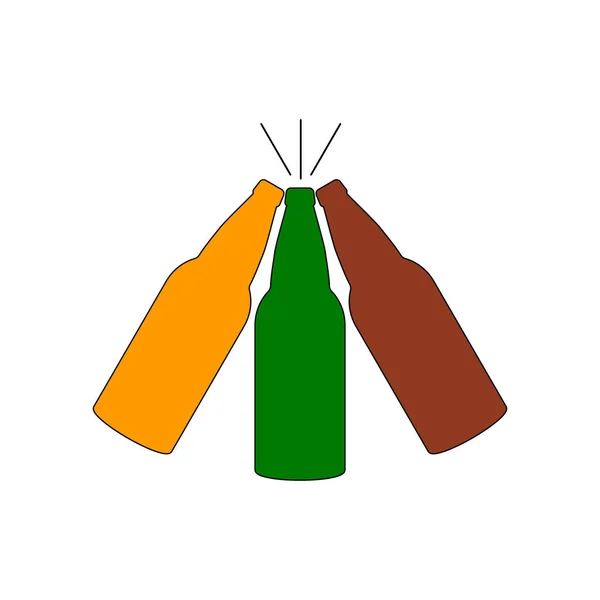 Três Garrafas Cerveja Garrafa Jingle Ilustração Vetorial Isolada Colorida Desenho —  Vetores de Stock