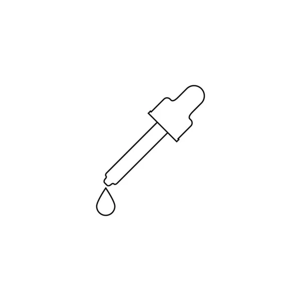 Pipette Dropper Icon Drop Transparent Vector Illustrations Outline Line Style — Stockvector