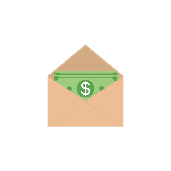Geöffneter Umschlag Mit Geld Dollarscheine Aus Papier Vektorillustration — Stockvektor
