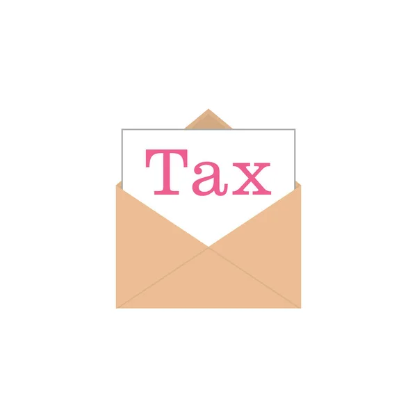 Ikona Obálky Upozorněním Daňové Písmeno Izolovaná Vektorová Ilustrace Plochém Stylu — Stockový vektor