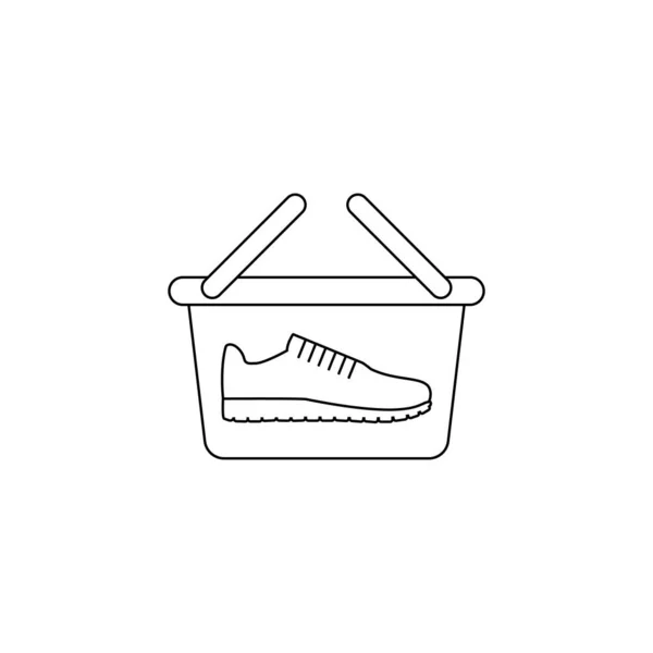 Shopping Basket Icon Sneakers Plastic Shop Basket Handle Shoe Symbol — Stock Vector